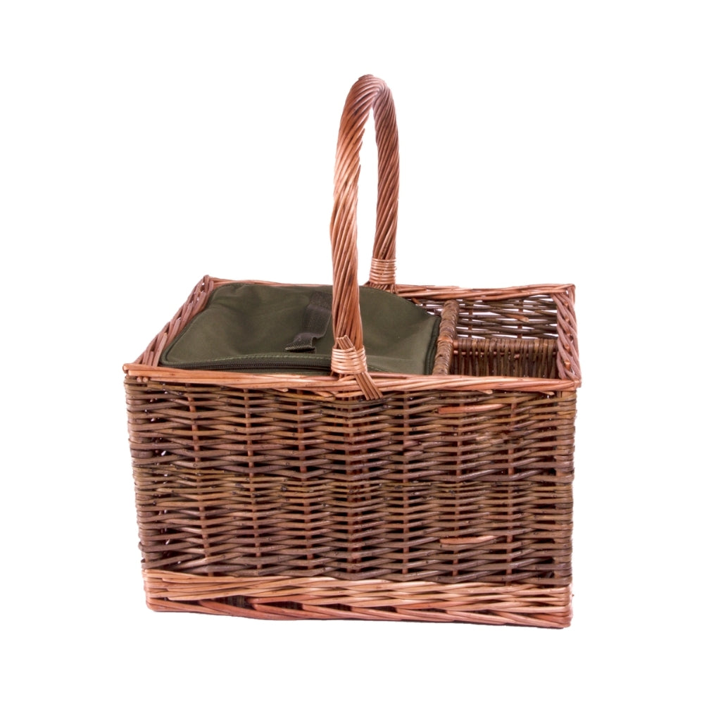 Red Hamper Event Wicker Basket With Green Willow With Cooler