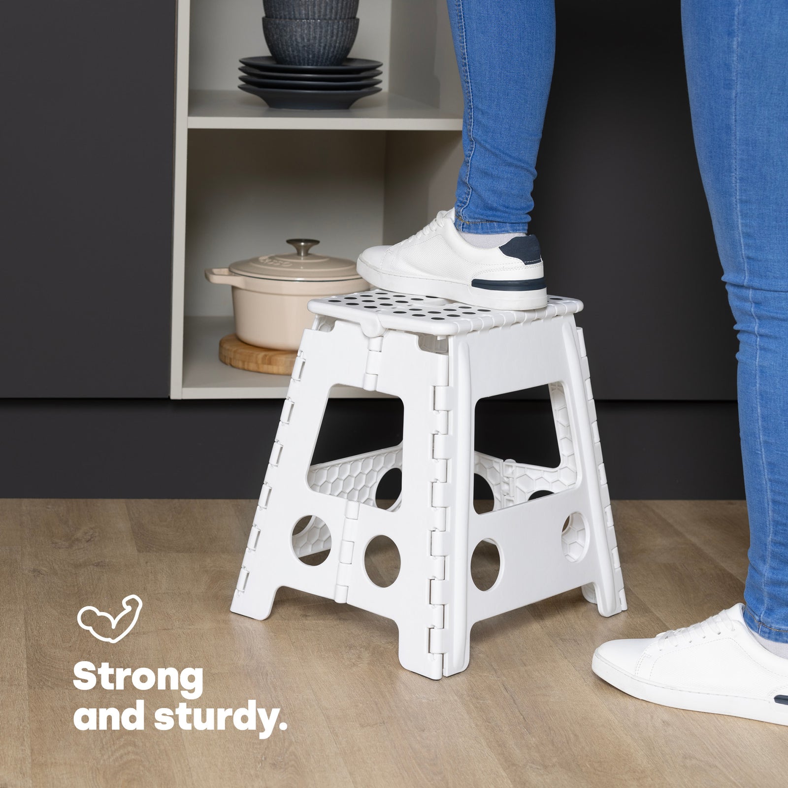 Foldable Step Stool - White