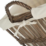 White Cotton Lined Malmo Openwork Laundry Baskets | Large | Brown