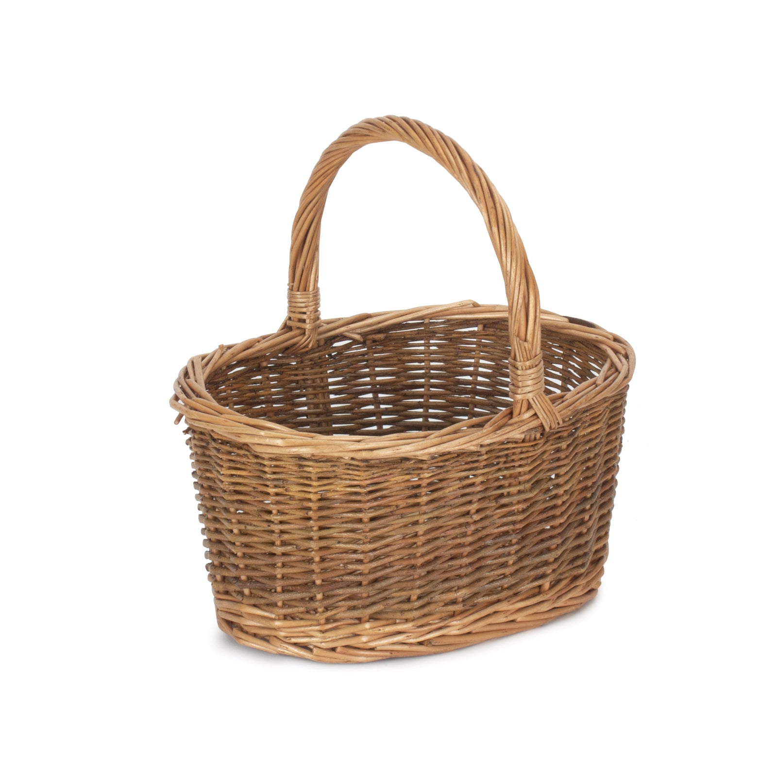 Red Hamper Country Oval Wicker Shopping Basket