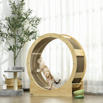 Cat Wheel With Brake, Scratching Pads For Health, Oak