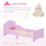 Kids Princess Castle Bed With Side Rails Slats Home Furniture 3-6 Yrs Pink