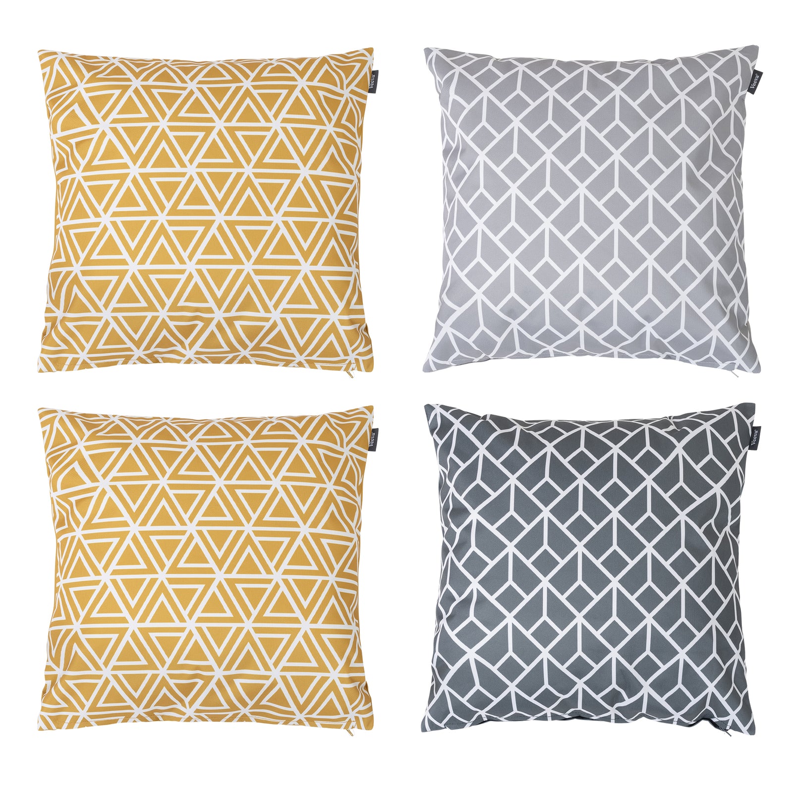 Art Deco Geometric Print Outdoor Cushion (set Of 4)