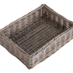 Wicker Antique Wash Straight Sided Tray | Large | Brown