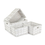 Wicker Unlined White Scandi Storage Basket | Set-of-4 | White