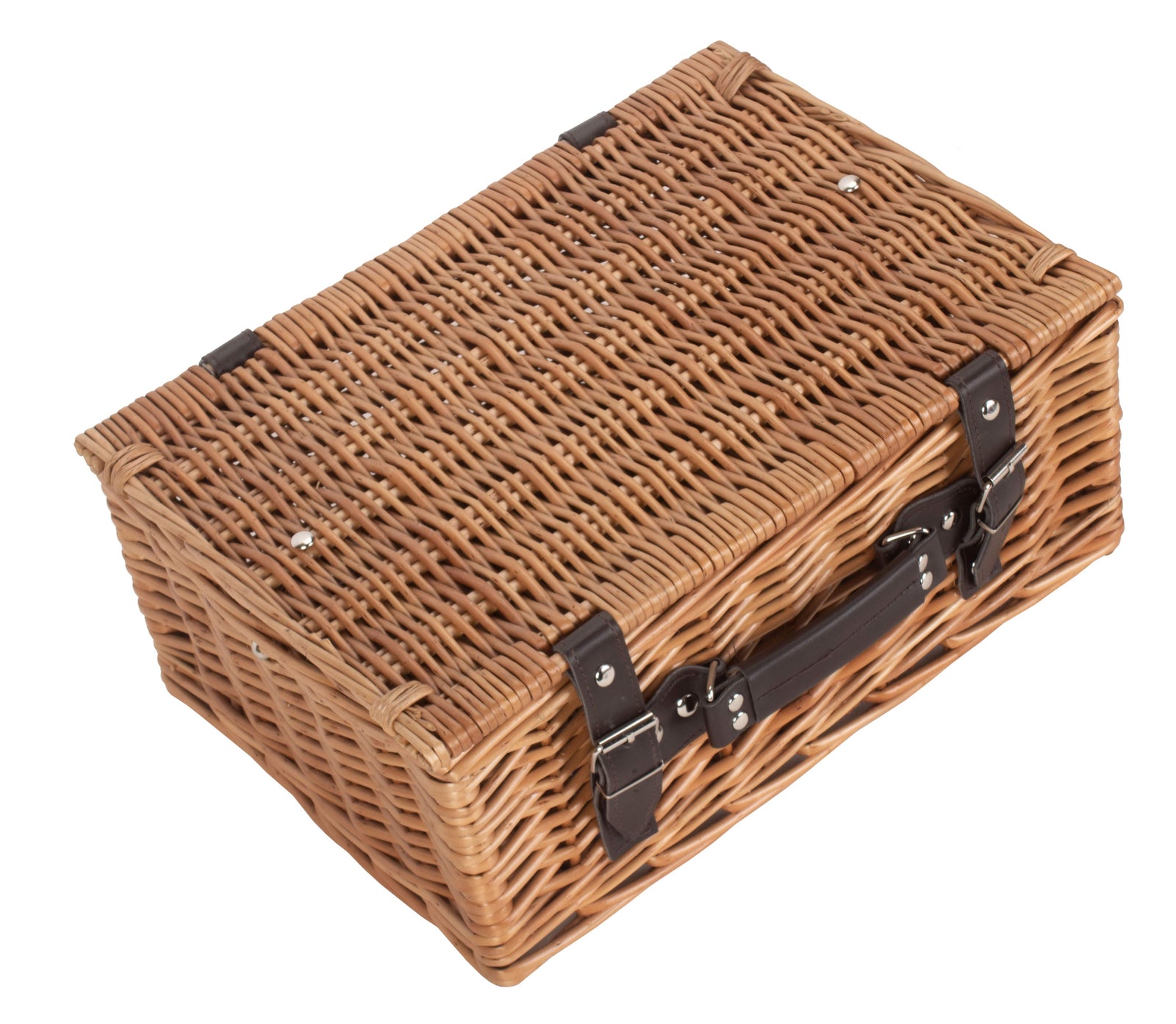 Wicker Double Steamed 36cm Picnic Basket | Brown