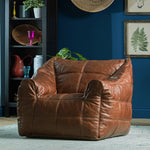 Oxford Leather Armchair Bean Bag | Brown