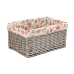 Wicker Antique Wash Garden Rose Willow Storage Baskets | Large | Red