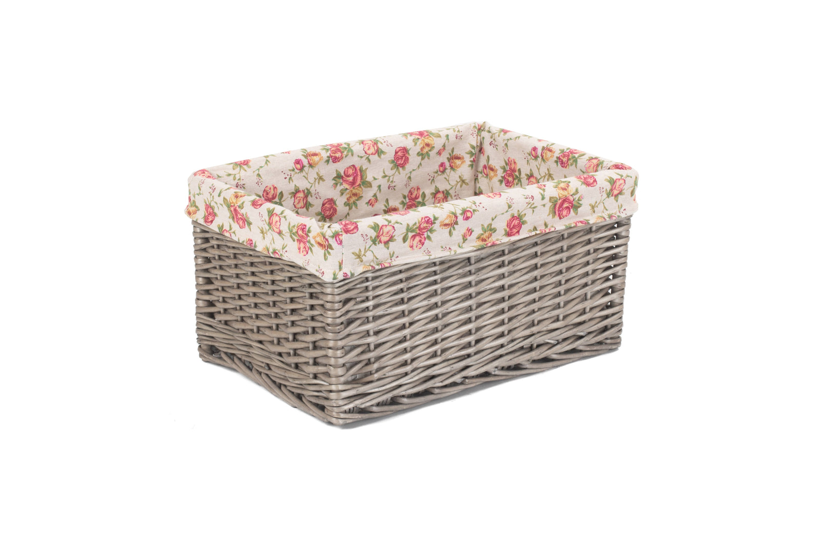 Wicker Antique Wash Garden Rose Willow Storage Baskets | Large | Red