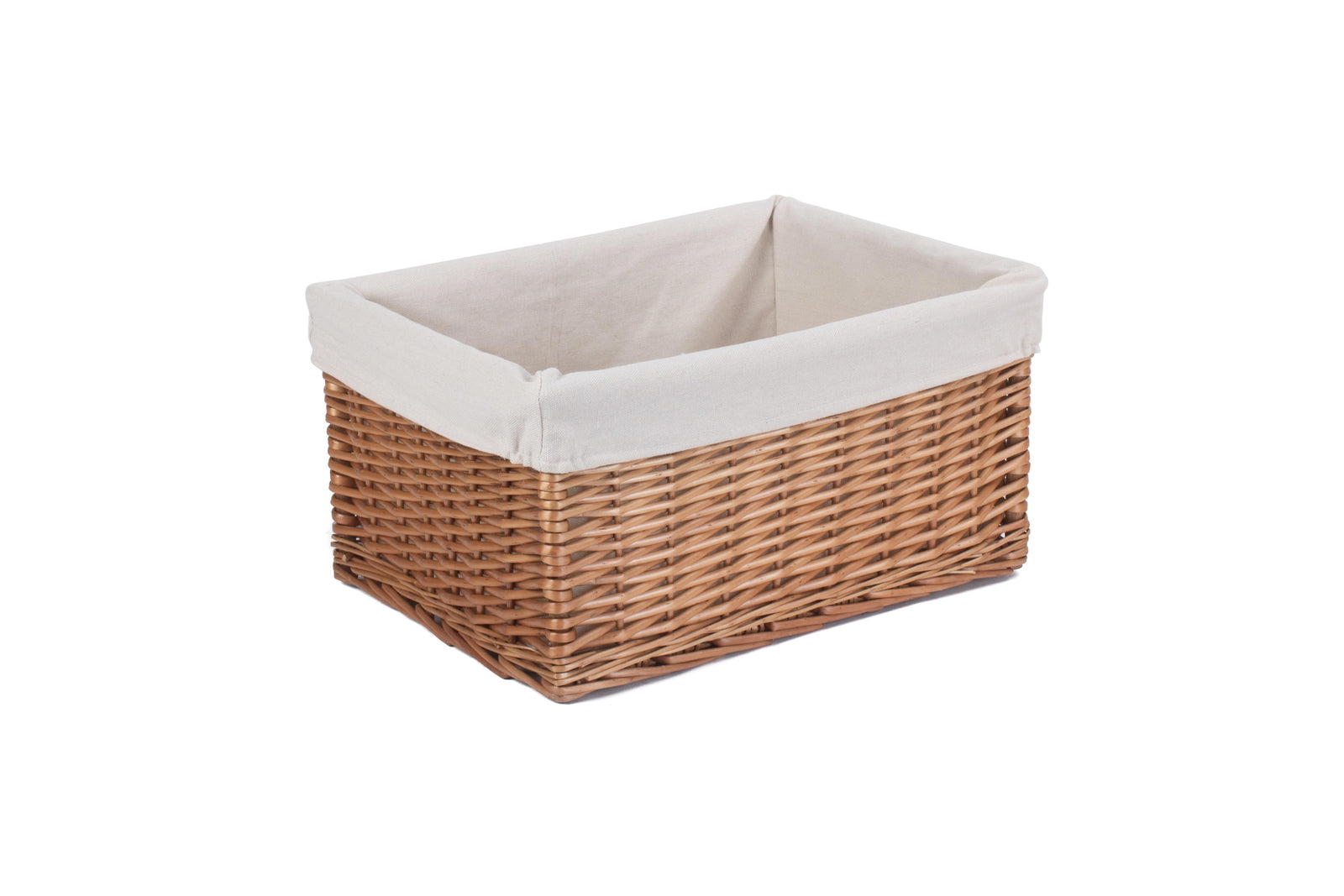 Wicker Lined Double Steamed Storage Basket | Extra Large | White