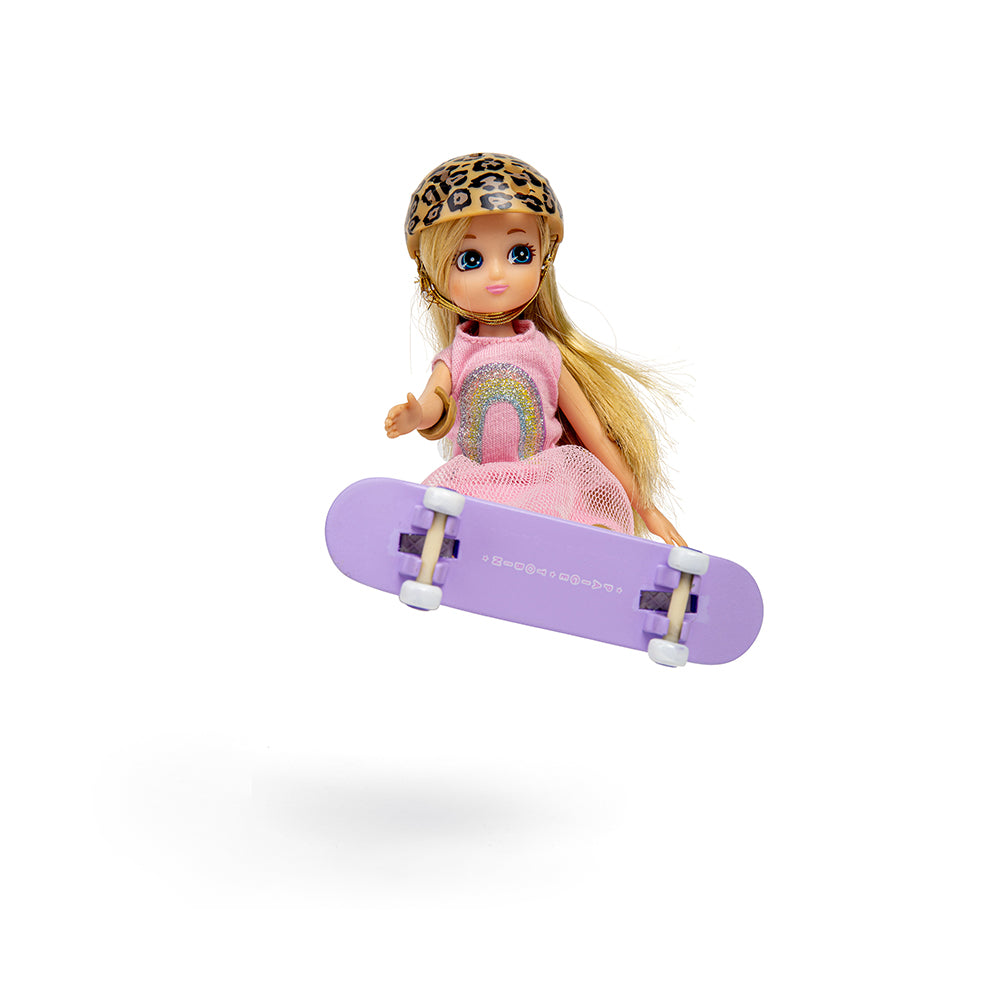 Skate Park Doll with Skateboard and Helmet, 18cm Tall