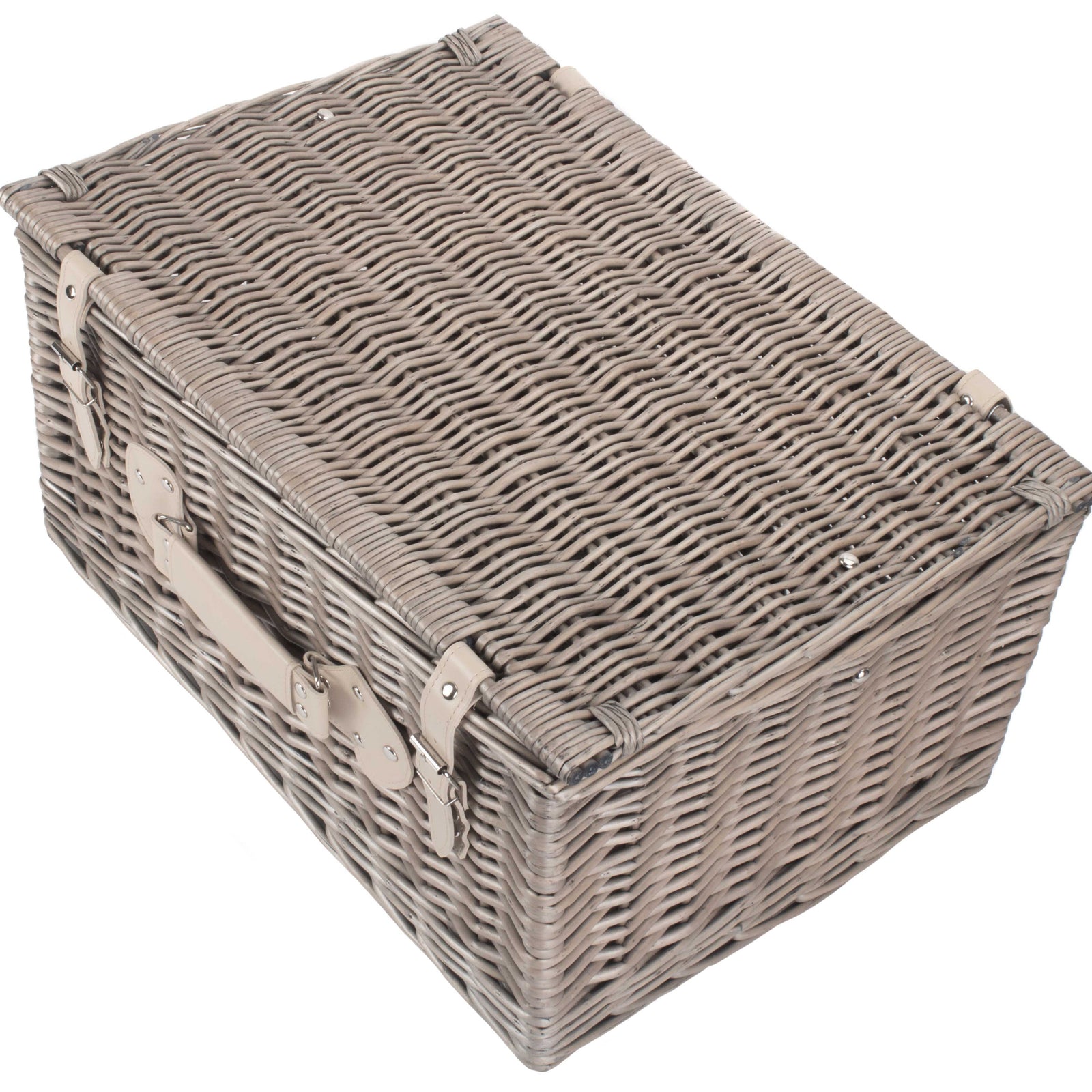 Wicker 51cm Antique Wash Picnic Basket | Gray