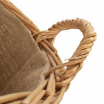 Wicker Unpeeled Hessian Lined Log Basket | Large | Brown