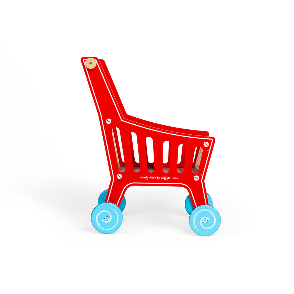 Wooden Shopping Trolley, Plenty Of Room For Wooden Play Wood