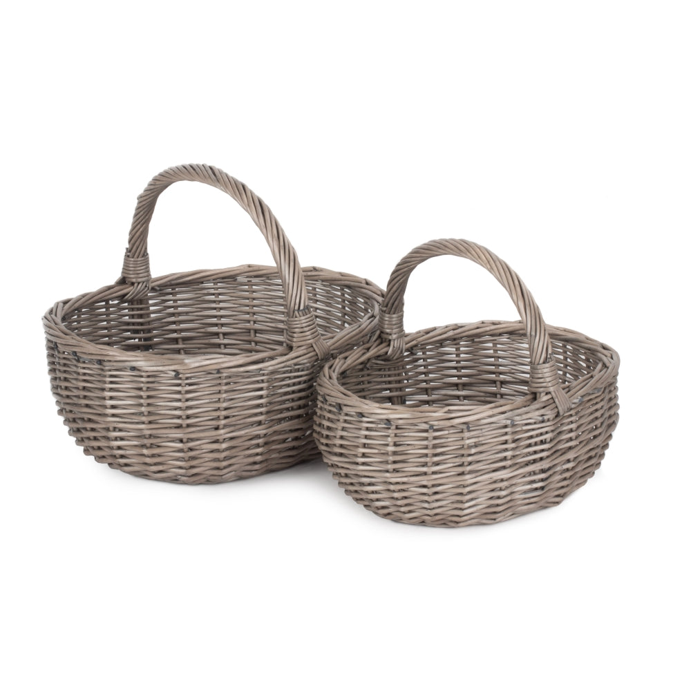 Antique Wash Bathroom Shopping Basket | Set-of-2