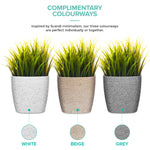 12cm Plant Pots Set Of 3 - Sandstone Beige