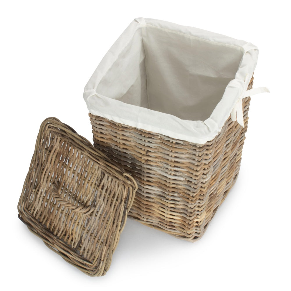 Square Rattan Laundry Basket | Small | Brown