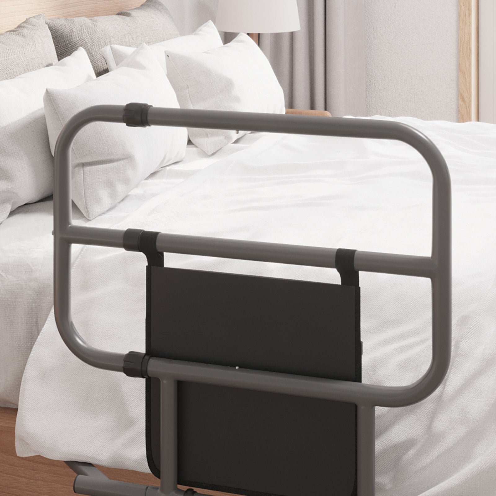 Folding Bed Rail For Elderly Safety Bed Assist With Pocket