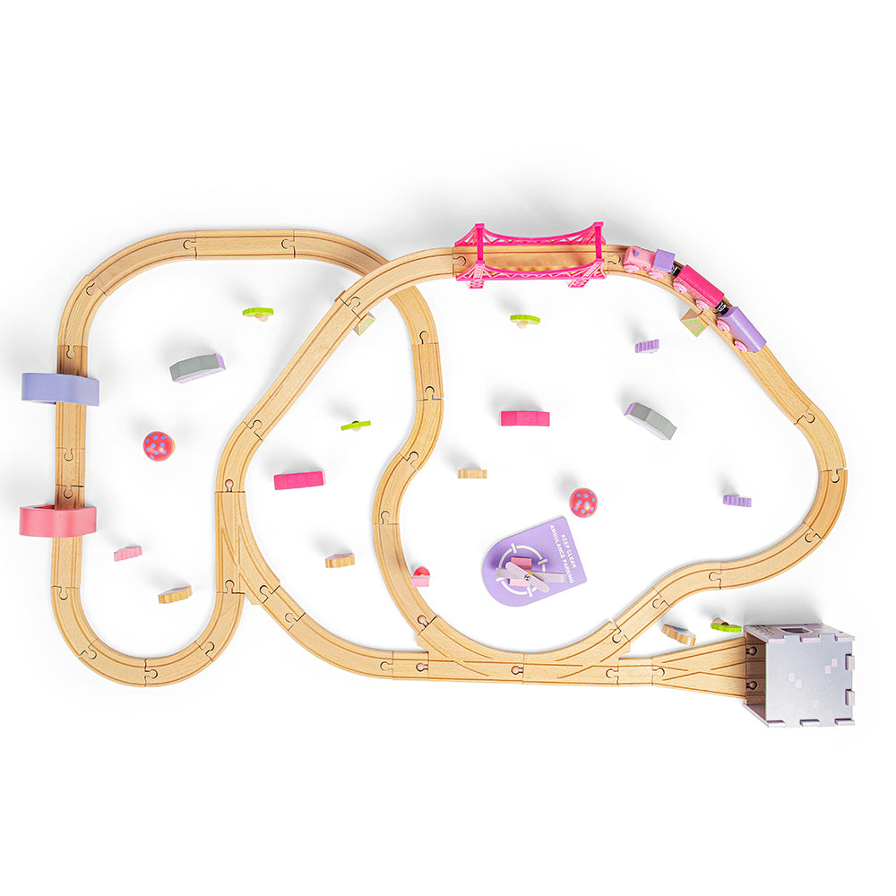 Wooden Fairy Town Train Set - 75 Pieces