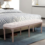 Stool Bench 3 Person Chic Button Tufted  Bedside Seat