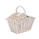 Red Hamper Wicker Small White Elegant Picnic Basket