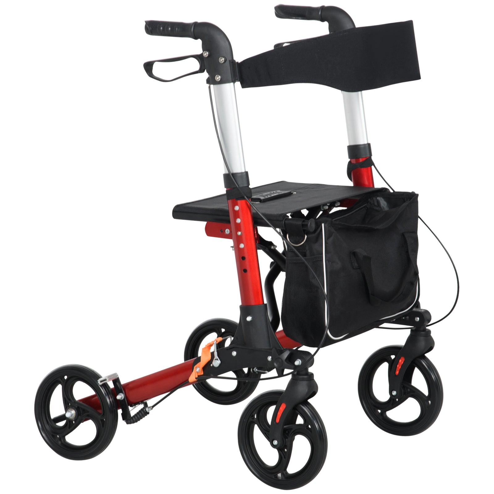 Folding Rollator Walker With Seat Storage Bag