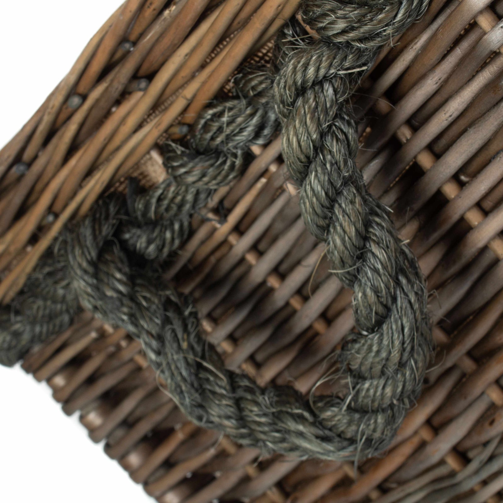 Wicker Square Rope Handled Log Storage Basket