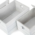 Wooden Vintage Effect Star Cut Out Box | Set-of-2