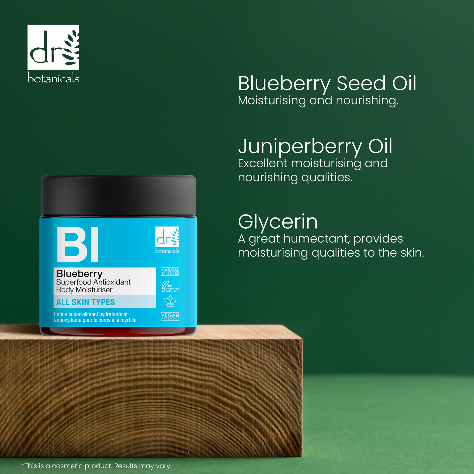 Dr Botanicals Blueberry Superfood Antioxidant Body Moisturiser 60ml