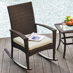 Rattan Rocking Chair Garden Recliner | Brown