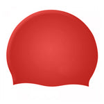 Childrens/kids Silicone Swim Cap | One Size | Red