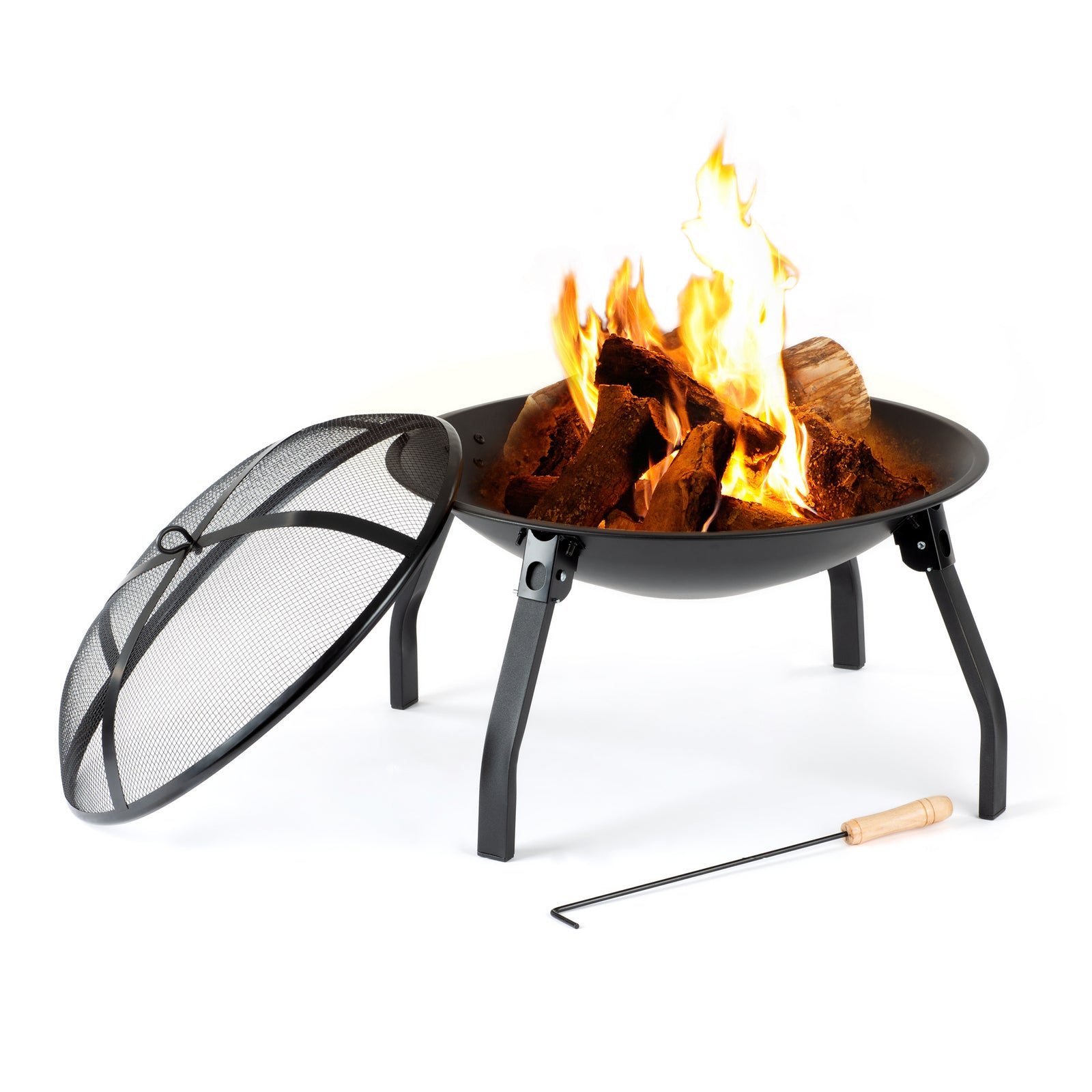 Livivo Foldable Round Fire Pit - Black