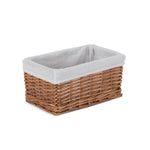 Wicker Double Steamed Storage Basket With White Lining | Small | White