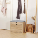 Entryway Shoe Bench With Cushion Storage Cabinet Living Room