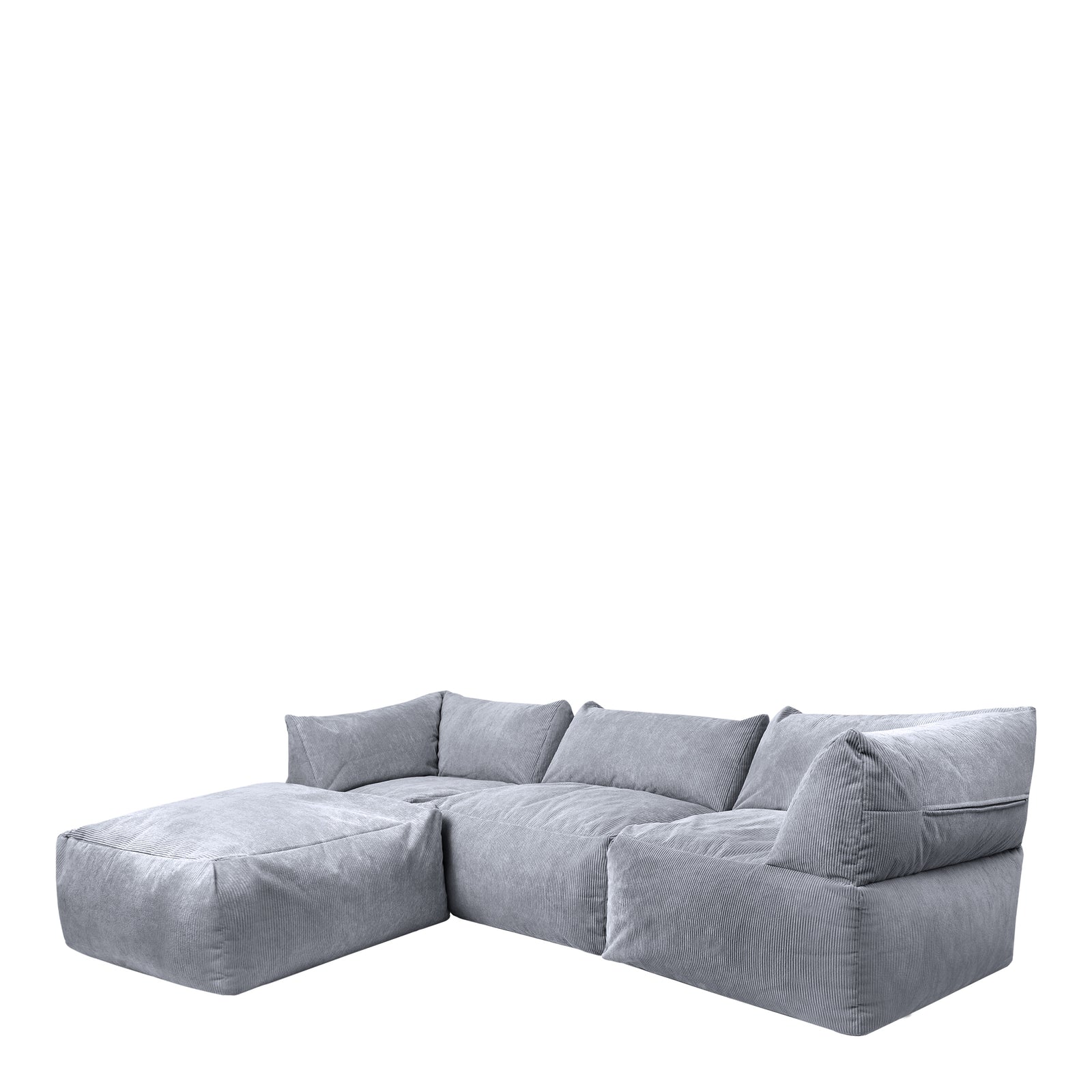 Tetra Cord 4pc Sofa Set | Charcoal