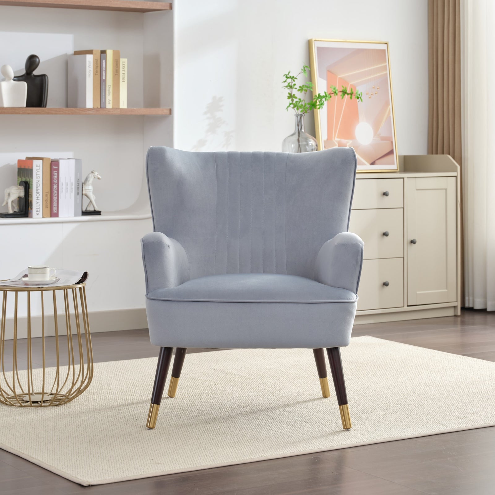 Madison Velvet Fabric Accent Chair | Blue