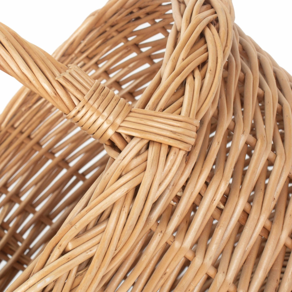 Light Steamed Wicker Round Orchard Shopping Basket