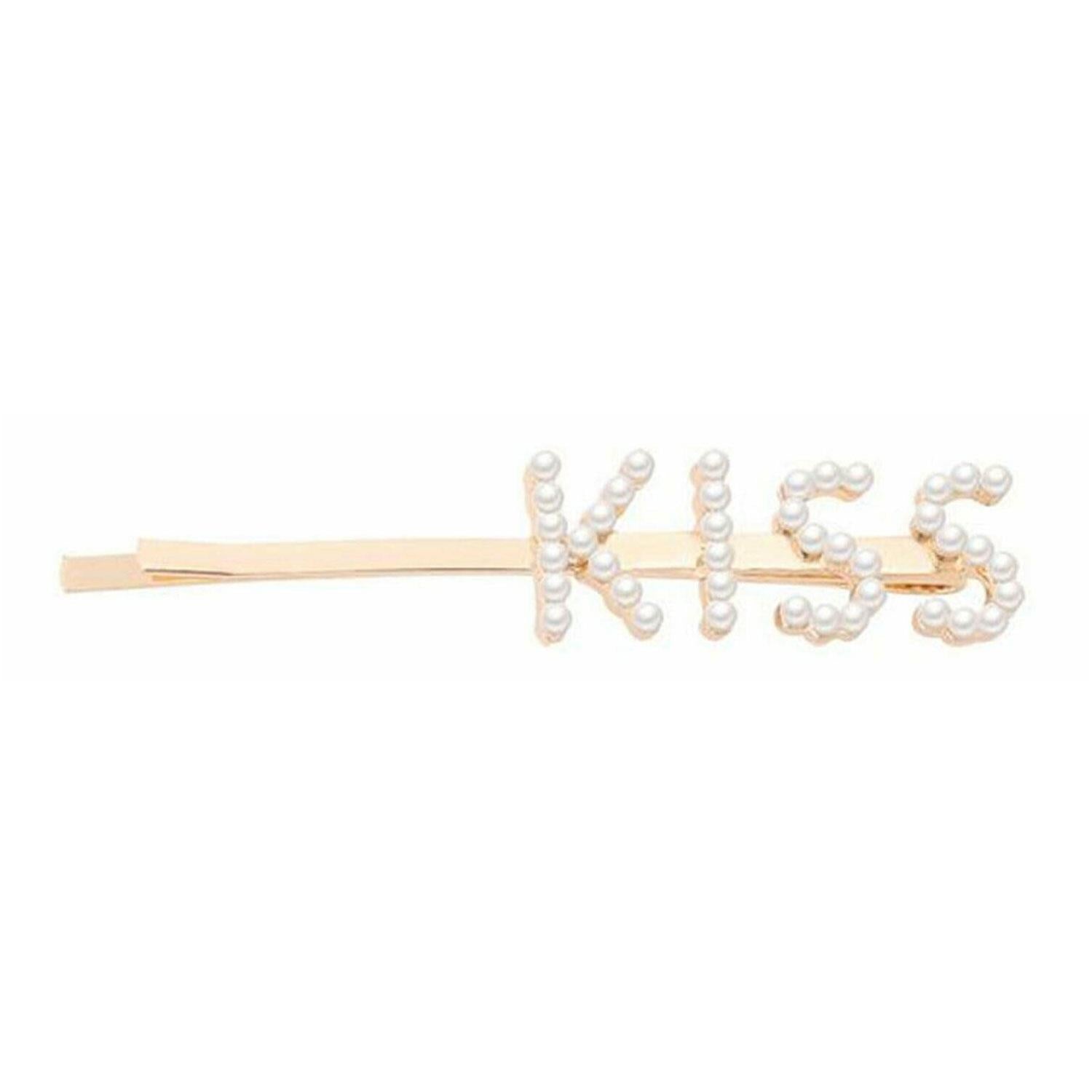 Women's Pearl Words Letters Hairpin Kiss