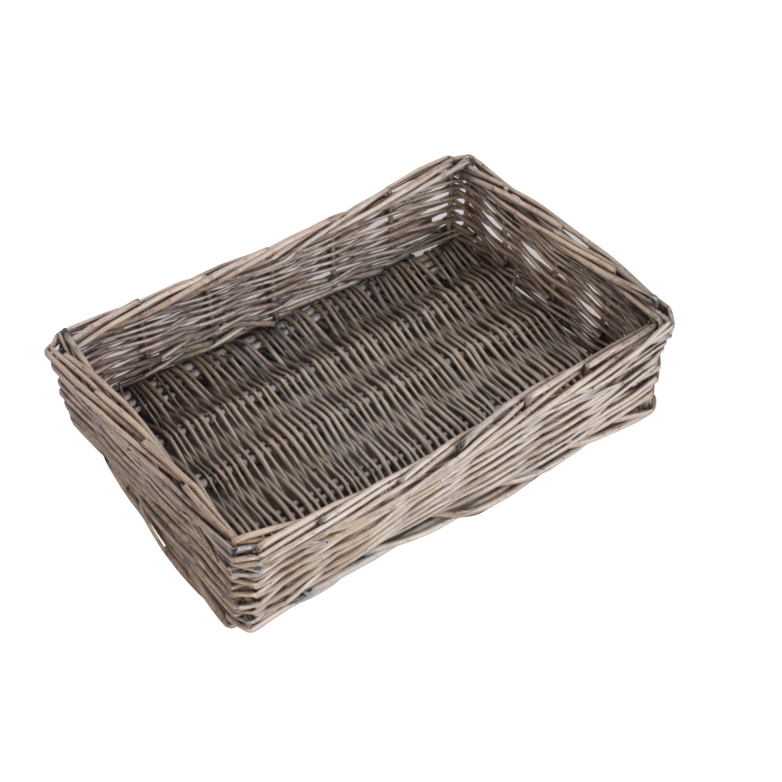 Wicker Antique Wash Straight Sided Tray | Small | Brown