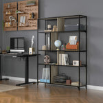 Industrial 5 Tier Book Shelf With Sliding Mesh Doors