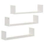 Set Of 3 Wooden Floating Shelves Wall Mount Cd Dvd Storage