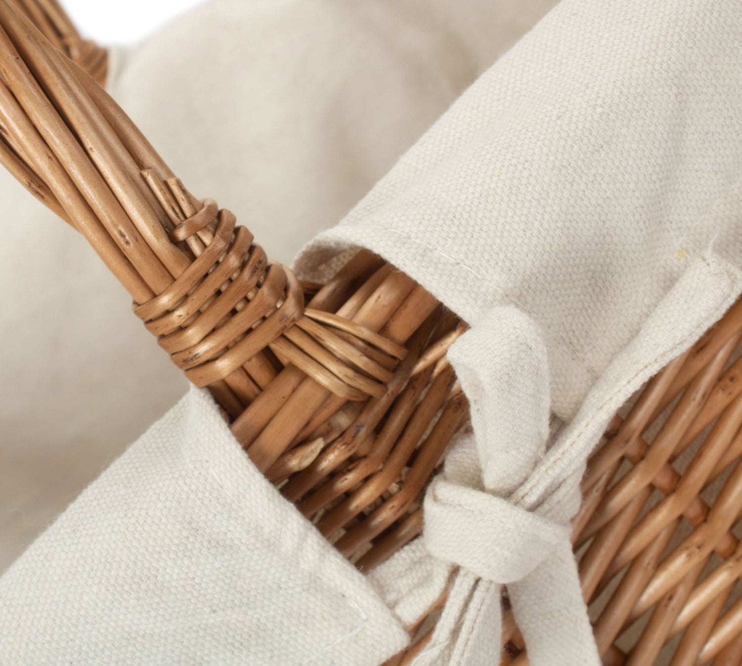 Wicker Butchers Shopping Basket | White