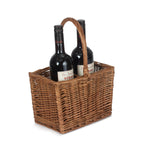 Red Hamper Double Steamed Bottle Drinks Wicker Basket