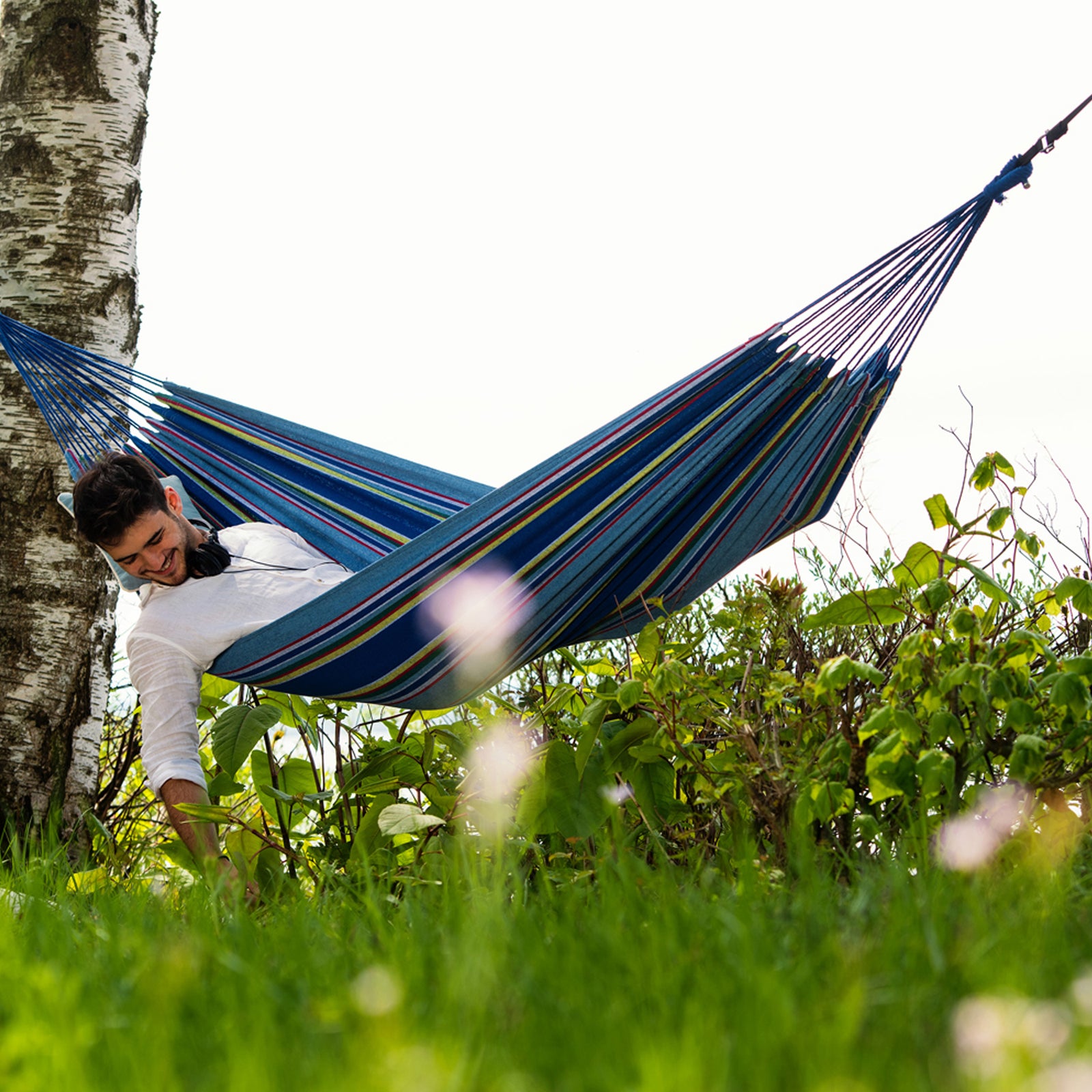 Amazonas Tahiti Ocean Cotton Single Garden Hammock With Bag