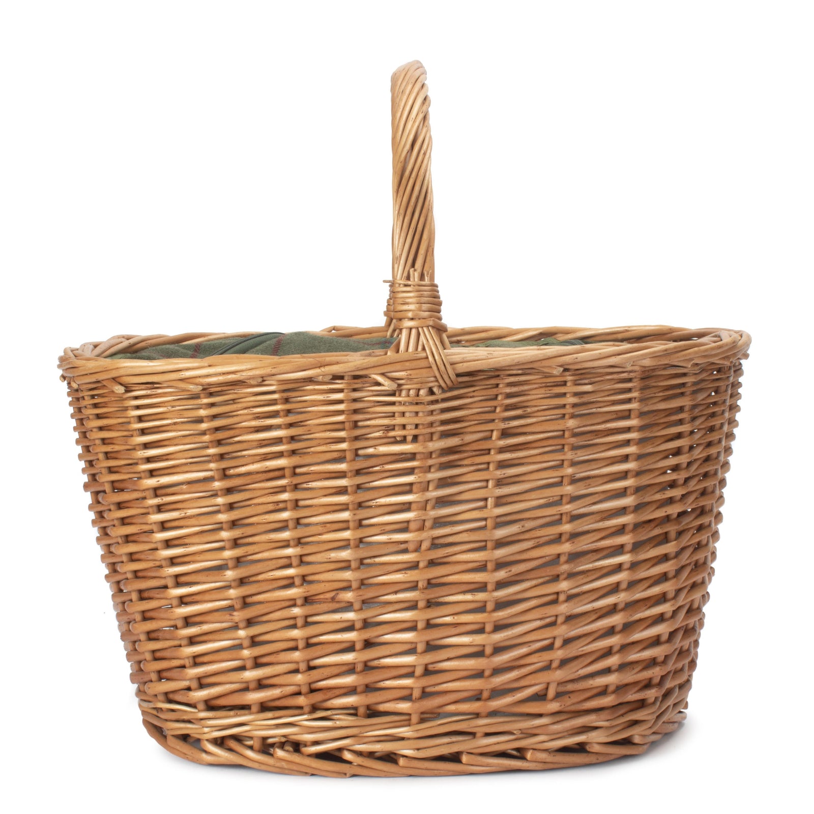 Oval Wicker Basket With Zipped Cooler Bag