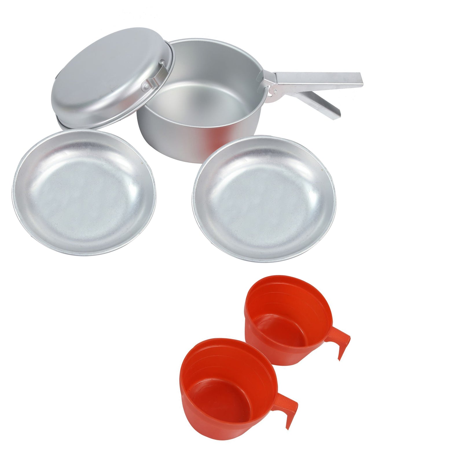 2 Person Aluminium Cook Set | One Size | Silver