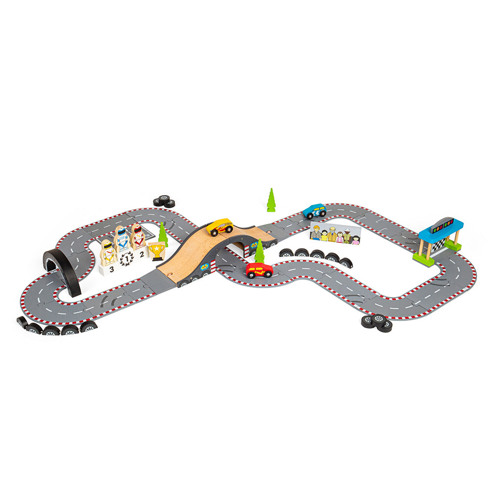 Wooden Roadway Race Day Set - 47 Pieces