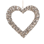 Wicker Flat Open Heart | Large | Gray