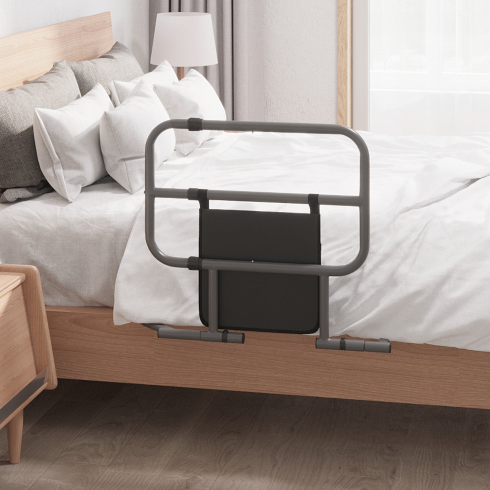 Folding Bed Rail For Elderly Safety Bed Assist With Pocket