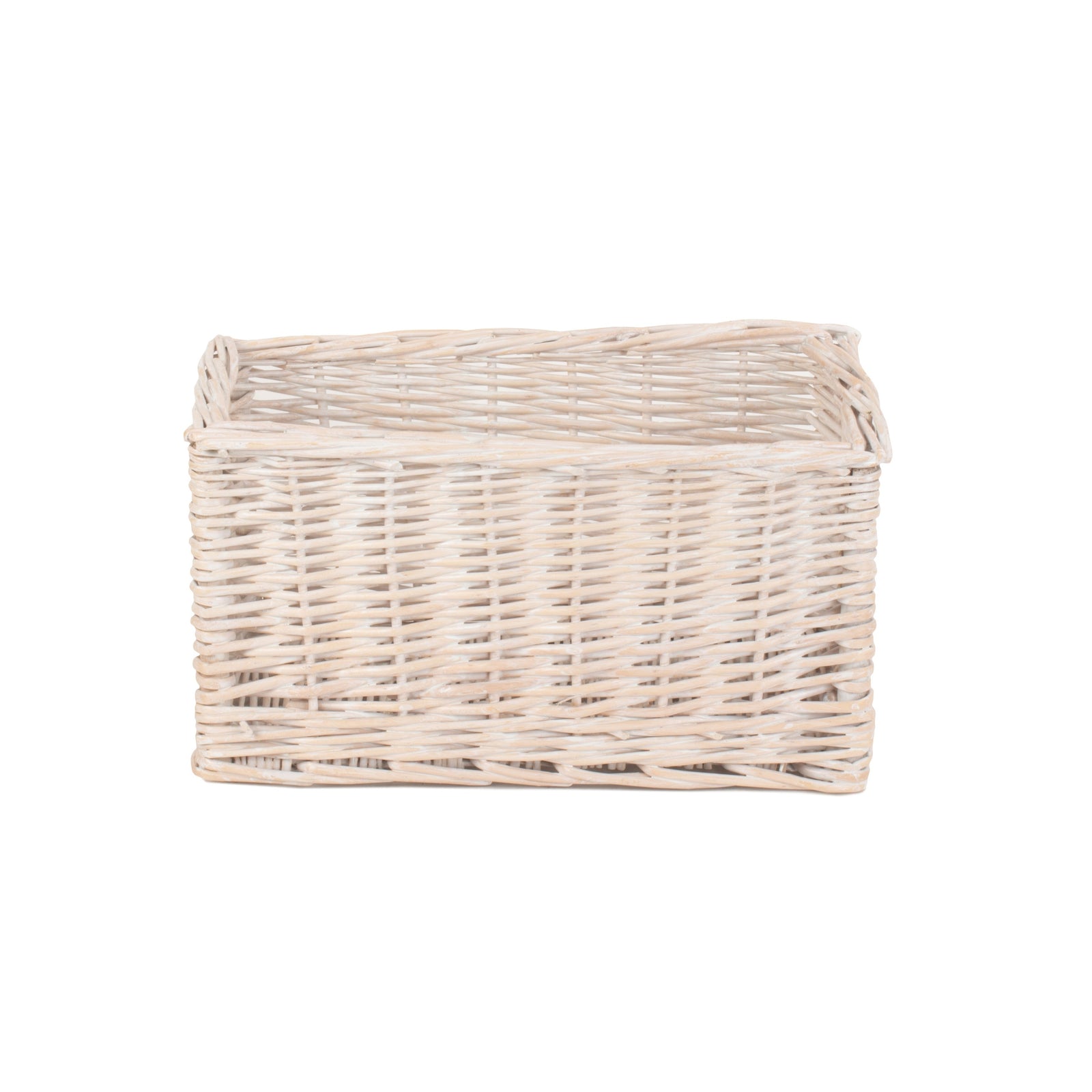 Red Hamper Wicker White Wash Storage Open Basket